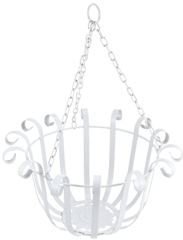 Beavorty Support en Fer pour Jardinière Suspendue Creuse de Style Européen Blanc, Facile à Installer et Haute Capacité de Charge pour Décoration Murale et Coin de Jardin