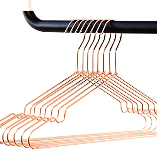 rod & knot Design Kleiderbügel Metall Kupfer – 8 Stück, platzsparende Drahtbügel für Kleiderschrank & Garderobe