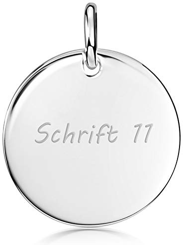 MATERIA by Matthias Wagner Gravur Anhänger Silber 925 rund - Gravurschmuck Damen Herren 20mm mit Wunschgravur