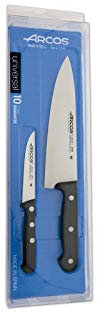 Arcos Serie Universal - Juego de Cuchillos de Cocina de 2 piezas - Hoja de Acero Inoxidable NITRUM - Mango de Polioximetileno (POM) Color Negro