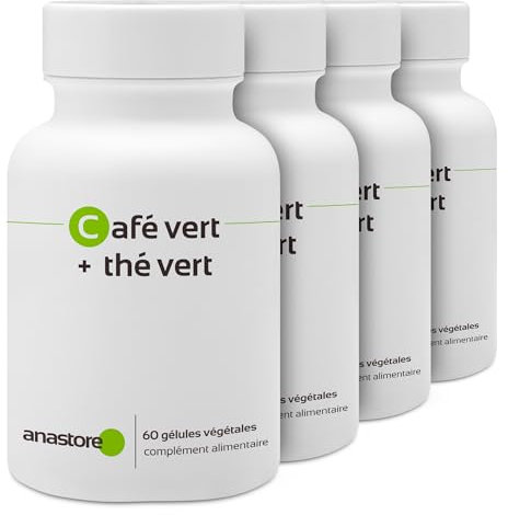 CAFFÈ VERDE (SVETOL) + TÈ VERDE * PACK 3+1 GRATIS * 400 mg / 240 capsule * Peso (bilancio alimentare, dimagrimento) * 100% soddisfatti o rimborsati * Fabbricato in Francia