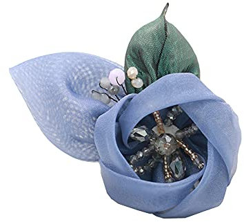 KABELIFE Ansteckblume Anstecker Pins Blumen Design Brosche Anstecknadel Abzeichen für Hochzeit Bankett Party (Blau)