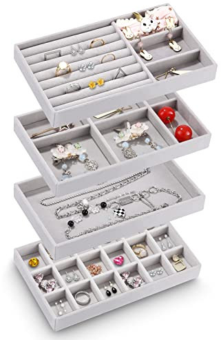 Organizzatore Gioielli,Espositori Per Collane,Vassoio Porta Gioielli,Espositore Anelli,Organizer da Cassetto,Per Conservare ed Esporre Orecchini, Anelli