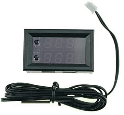 FamilyMall Digitaler einstellbarer Temperaturregler mit LED-Dual-Color DC 12 V Thermostat programmierbarer Regler Mikrocomputer -50 ~ 110 ℃