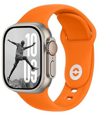 DONEGANI SB para Correa Apple Watch Se Ultra 2 40mm 44mm 46mm 42mm 45mm 41mm 38mm 49mm Series 10 9 8 7 6 5 4 3 Mujer Hombre Original Pulsera Strap Naranja