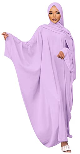 Muslimsk klänning för kvinnor, pakistansk kaftan, abaya, rock + hijab, arabiska, islamiska bönkläder, Dubai-kläder, one size