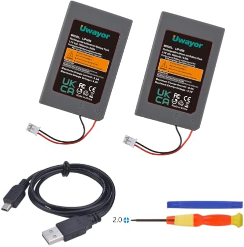 Uwayor Batteria per controller PS3 Batteria di ricambio PS3 1800 mAh per Sony Playstation 3 e Dualshock 3 Wireless Controller CECHZC2E CECHZC2U
