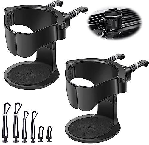 PLUTEO 2pcs Car Cup Holder, Cup Holder for Cars, Adjustable Folding Car Cup Drink Holder Expander For Cars Trucks RVs Vans- 85mm, Black
