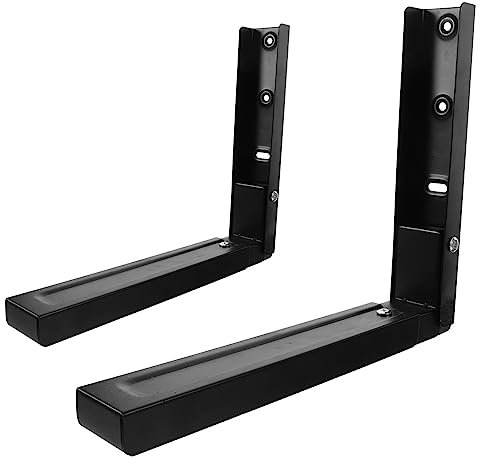 HONMEET 2pcs Stainless Steel Microwave Wall Mount Bracket Modern Design Space-Saving Under Cabinet Mount for Over Stove Holder