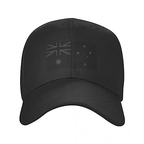 TONFON Baseballkappe Hiphop Sonnenhut Australien Blackout Stealth Flag Cap Baseballkappe Vintage Damenhüte Herrenmode Sonnenschutz Golfkappe Snapback Einstellbar Geburtstagsgeschenke