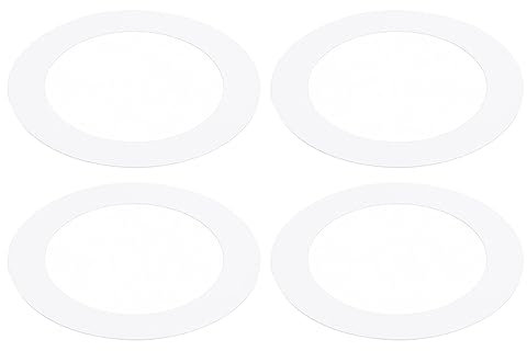 PATIKIL Goof Anillos para 3 Empotrado Luz Adorno, 4uds Goof Anillos Cubierta para Techo Pared Accesorios Iluminación Abajo Luz LED, ID 3.18, OD 4.52, Mate Acabado Blanco
