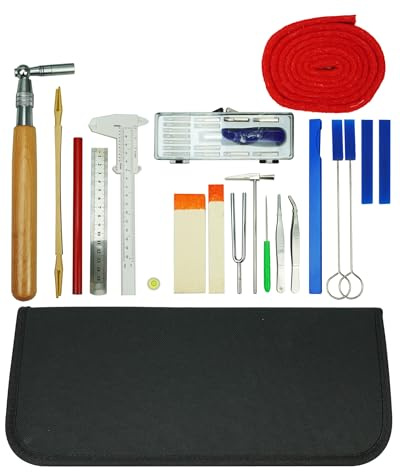 36-teiliges professionelles Klavier-Stimmset, Klavier-Stimmwerkzeug-Set mit Klavier-Stimmhammer, Stimmschlüssel, Stimmschlüssel-Befestigung, Dämpfer und tragbarer Tasche für Profis und Anfänger