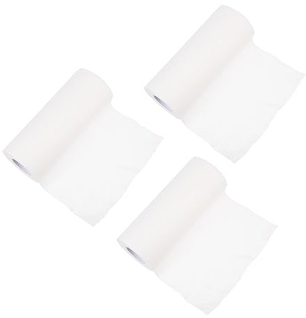SOLUSTRE Bamboo Paper Towels and Washable Kitchen Cloths, 3 Rolls 300 Sheets, Dual Use Dry and Wet Dish Cleaning Cloths for Home and Kitchen Supplies, White 20x20cm