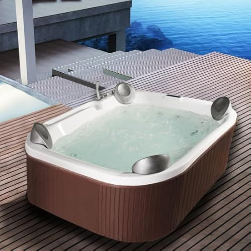 Bagno Italia Minipiscina spa relax 210 x 170 cm 6-8 plazas 41 chorros LED calentador y Bluetooth