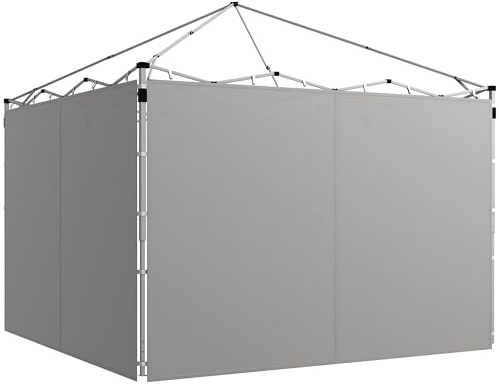 Outsunny Lot de 2 Parois Latérales pour Tonnelle 3 x 3 ou 3 x 6 m, Panneaux Latéraux de Remplacement, Facile à Assembler, Tissu Oxford, 295 x 195 cm, Gris