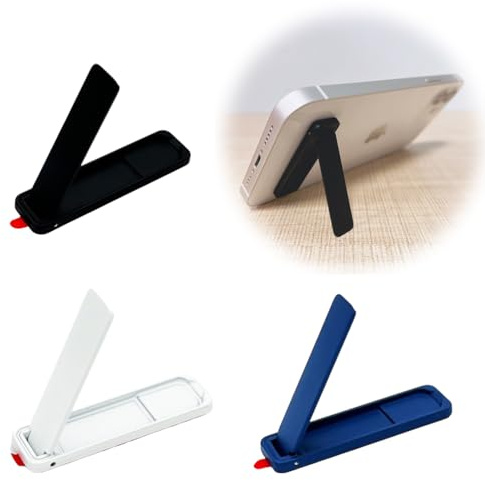 Ultradünner Handy Ständer, 3 Stück Unsichtbar Einstellbare Vertikale Horizontale Platzierung Telefonständer Telefonhülle Metall Kick Stand Kompatibel mit jedem Handy（schwarz weiß und blau）
