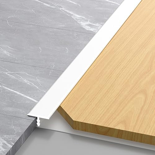 Raouoae Robustes T-Profil Übergangsprofil 3 Stück 100cm Floor Transition Strips Fugenprofil Zierleisten Ideal Für Die Verbindung Von Laminat Und Fliesen(Weiß,Breite: 10 mm)