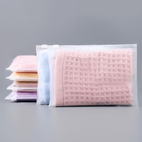 Svaldo Sac de Rangement, 100 Pièces 20 * 14cm Pochette Zippée, Pochette Etanche Voyage, Sac Transparent Dépoli pour Cosmétiques, Serviettes (Sans Trous de Ventilation)