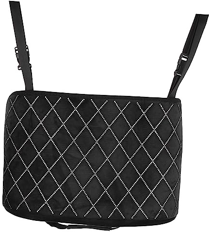 Auto Rücksitz Organizer Hängend aus Polyester Schwarz für Auto | Großes Fassungsvermögen, Einfache Montage, Einsatz zwischen Sitzen, Schlichtes Design
