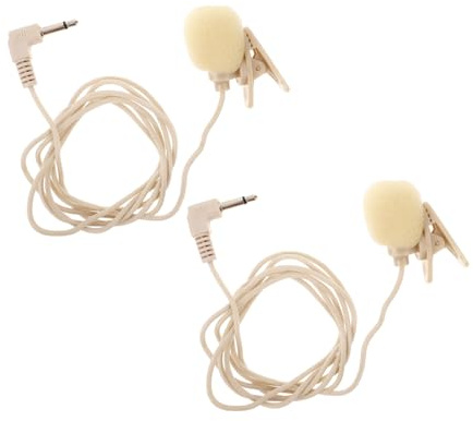 2 Stück Lavalier Ansteckmikrofon 3, 5-mm für Tabletten und Smartphones | Beige, Stoff und Abs, Hochempfindliche Aufnahme, Tragbar, Einfache Nutzung