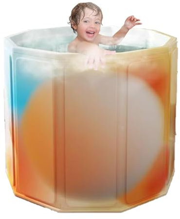 Portable Bathtub Adult Hot Water | Children Sitting Bath Tub for Camping,Installation-Proof Foldable Thicken Hot Water Washing Bucket