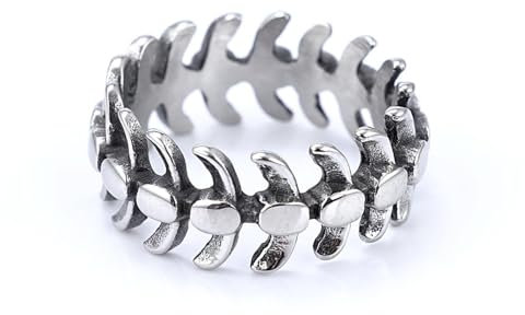 Hasdnker Ring Ringe Damen Bijouterie Herren Europäische Und Amerikanische Nicht Verblassende Kielform Trendiger Retro-High-Street-Ring Männer Und Frauen Hip-Hop-Persönlichkeit 10