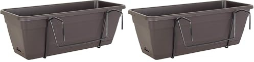 Artevasi Kit Balcón Jardinera Venezia RA 50cm Antracita (Paquete de 2)