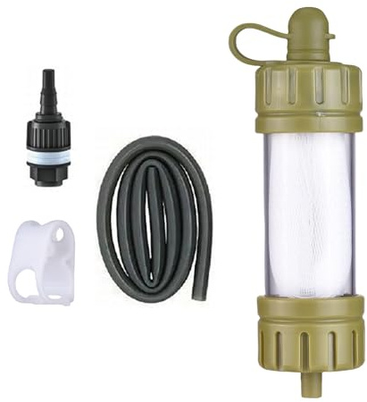 Paille de filtre à eau portable, mini filtre à eau pour équipement de survie d'urgence, aventures en plein air (coque transparente)