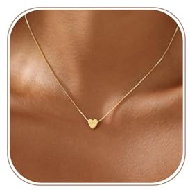 VIROMY Collane d'Oro con I Iniziali a Cuore per Donne Collane con Ciondolo a Forma di Lettera Placcate in Oro 14k Regali di Gioielli Personalizzati per Lei