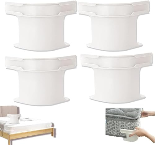 CUVZORA Lot de 4 supports de drap de lit avec bandes de fermeture, universels pour tous les types de matelas, matériau PVC robuste, fixation antidérapante, idéal pour les chambres d'amis et les