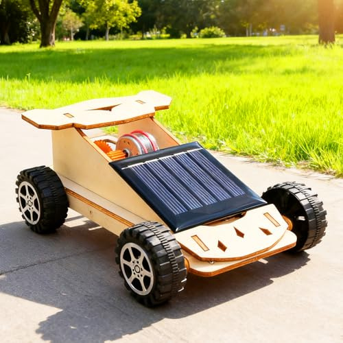Solarauto Bausatz aus Holz für Kinder ab 8 Jahren – DIY Technik Kit, STEM Lernspielzeug, Umweltfreundliches Solarbetriebenes Fahrzeug, Puzzle Geschenk für Jungen & Mädchen