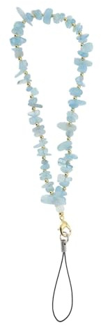 CAPASTEC Chaîne Pour Mobile, Pendentif Pour Mobile En Faux Cristal, Dragonne Universelle Pour Mobile, Dragonne Pour Poignet, Bleu Clair