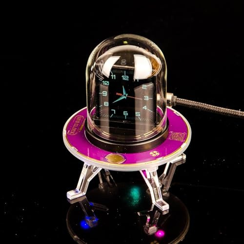 Oniissy GeekMagic UFO Clock Multifunktionale WLAN-Wetterstation mit 3-Tage-Vorhersage, Außentemperatur, Luftfeuchtigkeit, Luftdruck und 6 Alarme für die tägliche Planung