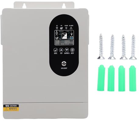 Fafeicy 1600 W Solar-Wechselrichter, Hybrid-Solar-Wechselrichter-Ladegerät mit 60 A MPPT-Controller, Programmierbare Zeit, Laden und Entladen für AGM-Gel-Li-Batterien (12 VDC (SP1216))