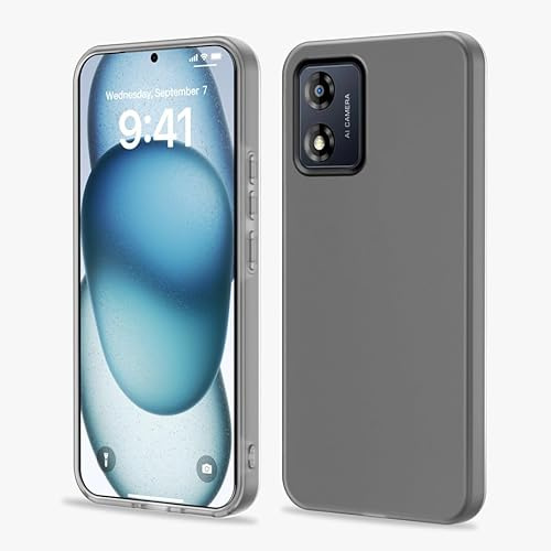 YUXING Funda para Motorola Moto E13 4G, Carcasa Protectora Antigolpes PC + TPU, Anti‑Rayones, Absorción de Impactos y Antihuellas Bumper Case(Negro)