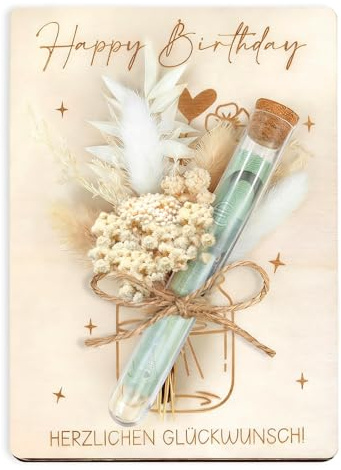 Geldgeschenke Geburtstag, Holz Geburtstagskarte Geldgeschenke Verpackung mit Happy Birthday, Geburtstagsgeschenk für Frauen Männer, Geschenke für Männer Frauen Geburtstag