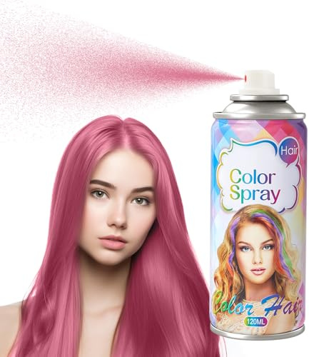 Temporäres Haarfärbespray, Rosa Ansatzspray, Haartönung, Auswaschbar, Einfaches Färben, Milde Formel, Für Verschiedene Haartypen & Alle Haarfarben, 120 ml