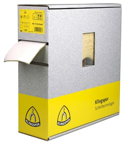 Klingpsor 325711 PS 73 BWF, Schleifpapier Rollen mit Schaumstoff Unterlage, 115x25000, 600, 1