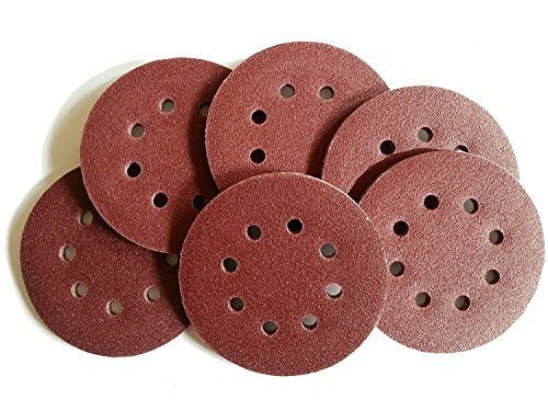 100 feuilles/disques abrasifs velcro pour ponceuse excentrique, diamètre 125 mm – 8 trous, Grain 60/disques abrasifs papier abrasif/excentrique