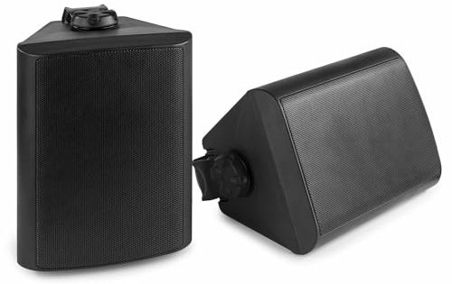 Power Dynamics BG065 Conjunto de Altavoces Interior/Exterior 6,5 con una Potencia máxima de 150W, Resistente a la Intemperie, Soporte para Techo o Pared, Ideal para oficinas, gimnasios, etc. Negro