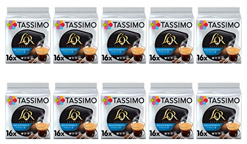 TASSIMO L'OR Espresso Decaf Coffee Capsules T-Discs Pods 10 Pack, 160 Drinks