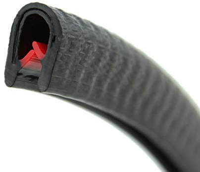 SMI-Kantenschutzprofil KS1-4S für 1-4mm PVC mit Stahleinlage Schwarz selbstklemmend ohne Kleber - Kantenschutz, Kederprofil, Kantenprofil, Kantenschutzleiste für Autotüren, Bleche (30 m)