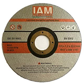 IAM- Dischi abrasivi da taglio | Mole abrasive da Taglio in Metallo e Acciaio Inossidabile | 115x1,2x 22 | 125x1,2x22 | per Smerigliatrici da Taglio o Angolare (115x1,2 100 Pezzi)