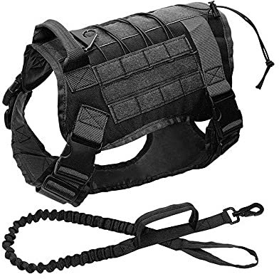 Chickw1 Hundegeschirr für Große Hunde, Brustgeschirr Anti Zug Sicherheitsgeschirr No-Pull Dog Harness Geschirr Verstellbar Hundeweste Atmungsaktiv (L,schwarz)