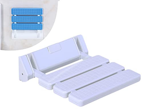 Foldable Shower Seat Wall Mounted Shower Bench for Elderly and Disabled, Foldable Shower Stool for Inside Shower, Wall Hanging Waterproof Shower Stool for Bathroom Stool, Shoe Bench Entry(Color:White)