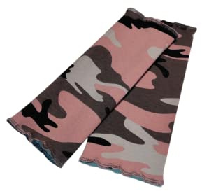 Britta Meier Accessoire Pulswärmer/Armstulpen aus Baumwoll-Jersey mit Rüschennaht aus meiner Nähwerkstatt (Dunkelblau Flower) (Camouflage)