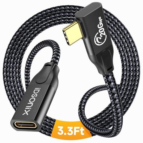 iDsonix Cavo di prolunga USB C da 20 Gbps, cavo di prolunga USB C Supporto 4k @ 60 Hz/100 W Ricarica rapida, cavo di prolunga di tipo C 3.2 Gen2 * 2 compatibile con hub USB C/Dell XPS/MacBook
