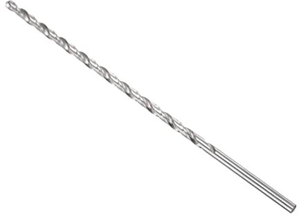 QUARKZMAN 8mm x 300mm Torsione Perforazione Punta x 1 Pezzo Alta Velocità Acciaio (HSS) Dritto Gambo Estensione per Foratura, Argento Tono