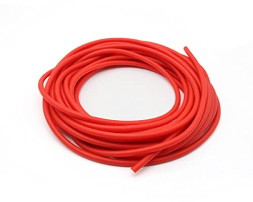 Naturlatex-Gummischläuche 1,6, 2, 3, 4, 5, 6, 7, 9, 10, 12, 14, 17 mm, hochbelastbar, elastisch, weich, Rot, 3 Meter, ID 8 mm x 12 mm Außendurchmesser