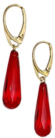 Bernstein by Kindl Örhänge Ädel Röd Bärnsten Droppar S i Förgyllt 925 Sterling Silver, Örhängen Damer, Äkta Röd Bärnsten Från Karibien, 45mm